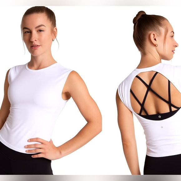 CALIA Inspire Open Back Pilates Tank Pure White Size Small | Trendy Athleisure - Picture 1 of 7